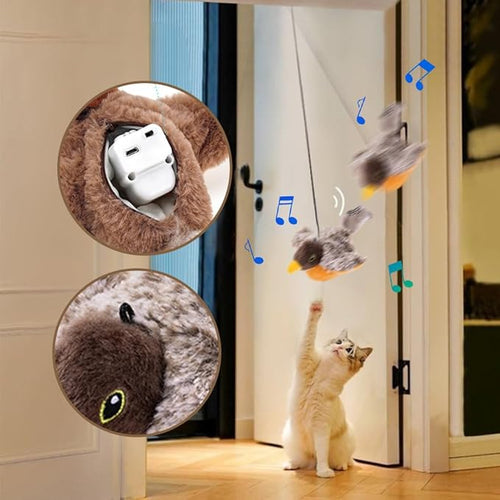 Jouet Interactif RoyalPaws™ – Oiseau Volant et Chantant pour Chats